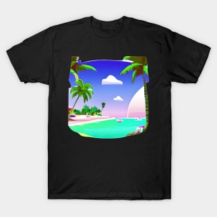 Summer lover, beach, palm trees. T-Shirt